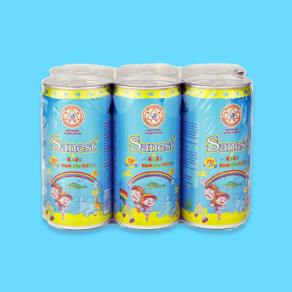 Nước yến sào Khánh Hòa Sanest dành cho trẻ em lốc 6 lon 190ml