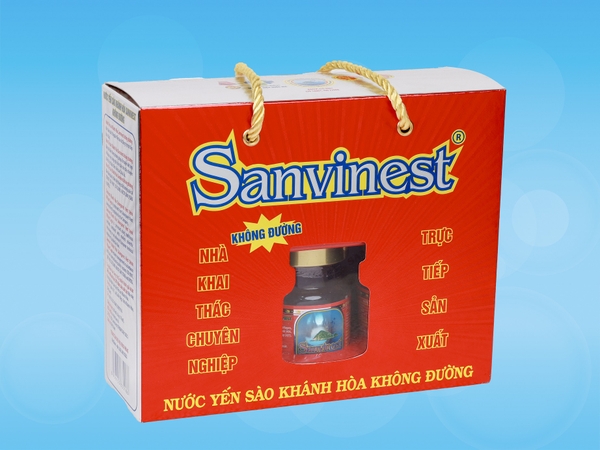 Nước yến sào Khánh Hòa Sanvinest không đường hộp 6 lọ 70ml