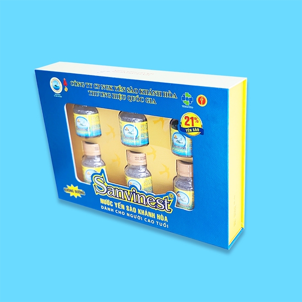 Nước yến sào Khánh Hòa Sanvinest không đường dành cho người cao tuổi hộp 6 lọ 70ml