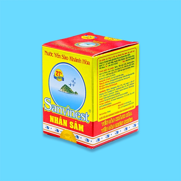 Nước yến sào Khánh Hòa Sanvinest Fucoidan nhân sâm lọ 70ml