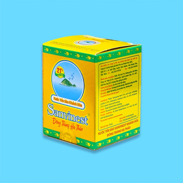 Nước yến sào Khánh Hòa Sanvinest Đông trùng Hạ thảo lọ 70ml