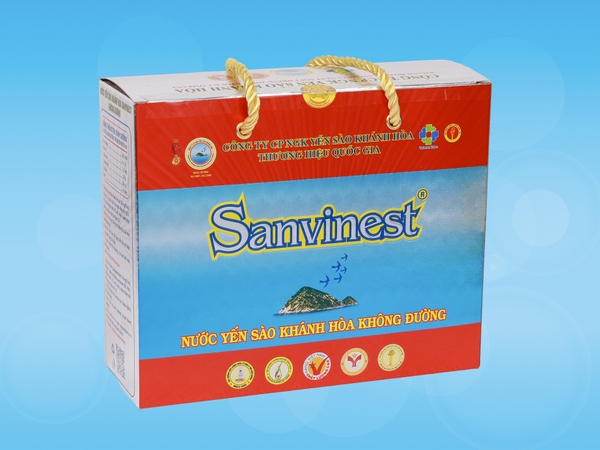 Nước yến sào Khánh Hòa Sanvinest không đường hộp 6 lọ 70ml