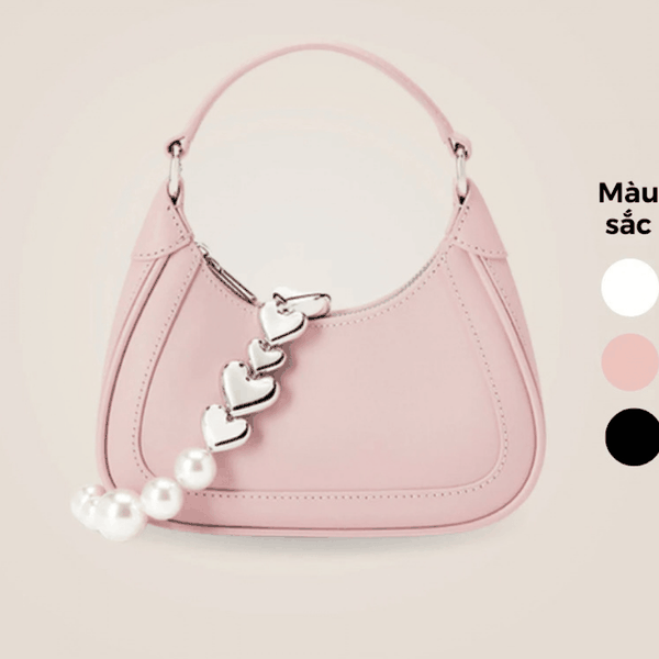 Túi đeo chéo phối dây ngọc size 21cm HA280