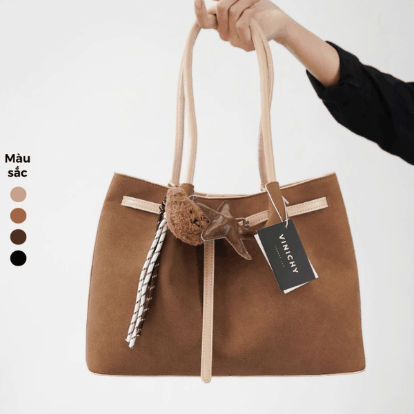 Túi tote nữ da lộn dung tích lớn size 35cm HA808