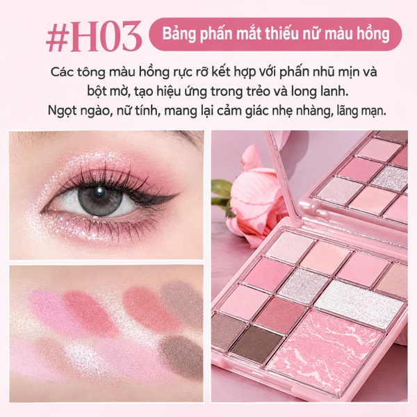 Bảng phấn tổng hợp 12 ô màu