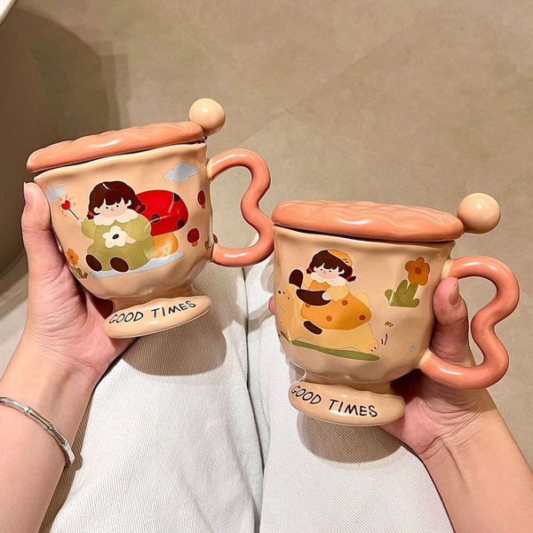 Cốc sứ cô bé kèm muỗng