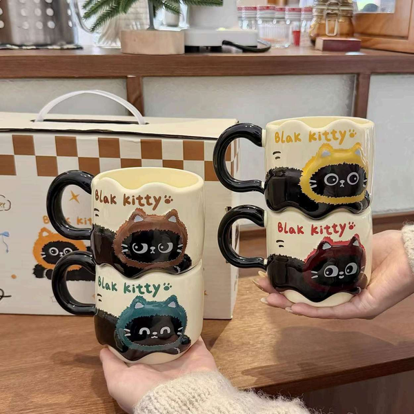 Cốc sứ mèo Black Kitty
