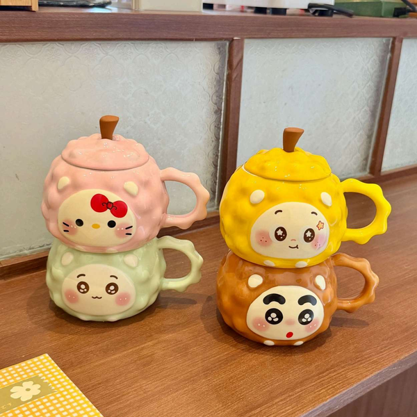 Cốc sứ sầu riêng thú cute