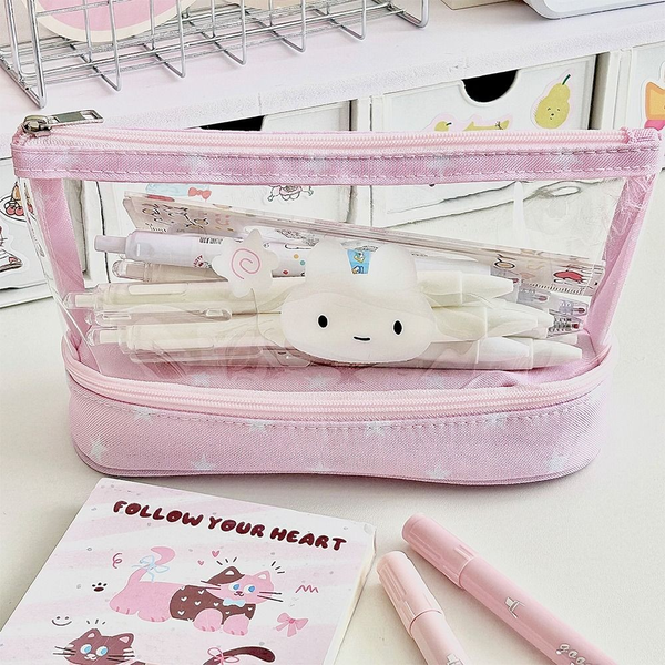 Bóp viết nhựa thỏ hồng cute