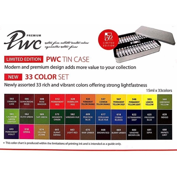 [Kitaart] Pocket màu nước Shinhan PWC Hàn Quốc hạng họa sĩ chuyên nghiệp 32-full 104 mã màu