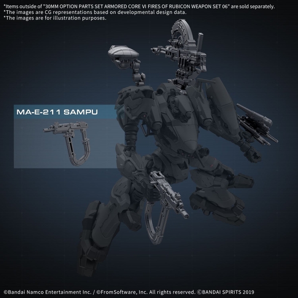 Mô Hình Lắp Ráp 30MM OPTION PARTS SET ARMORED CORE Ⅵ FIRES OF RUBICON WEAPON SET 06 của Bandai