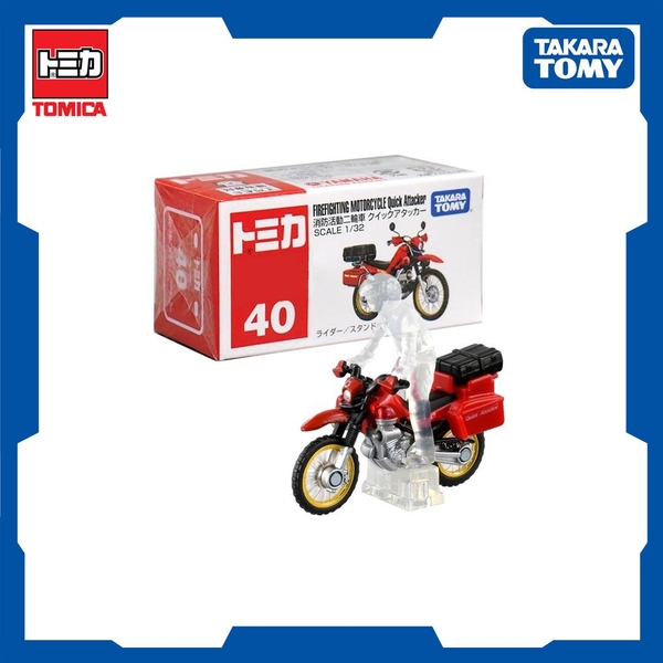 Mô Hình Xe Tomica No.40-12 FIREFIGHTING MOTORCYCLE Quick Attacker Chính Hãng TakaraTomy