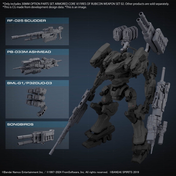 Mô Hình Lắp Ráp 30MM ARMORED CORE 6 FIRES OF RUBICON OPTION PARTS SET WEAPON SET 02 của Bandai