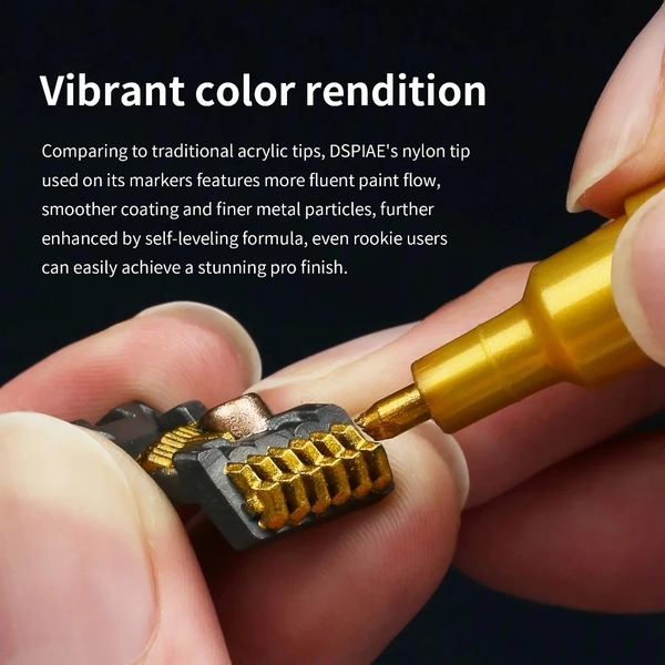 Dụng Cụ DSPIAE Bút sơn mô hình Gundam MKA màu ánh kim 2 đầu có thể thay đổi ngòi 0.5/2.0 mm