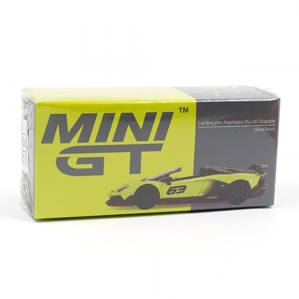 Mô Hình Xe MiniGT Box Version MGT00887 Lamborghini Aventador SVJ 63 Roadster Verde Shock