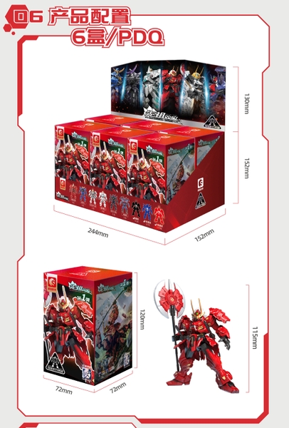 Mô hÌnh BlindBox SD Moshow, Takeda Shingen , Date Masamune, Lancelot, Wucheng của MOSHOW (set 6 hộp)