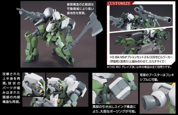 Mô Hình Lắp Ráp Gundam HG IBO 1/144 GRAZE CUSTOM của Bandai nhật