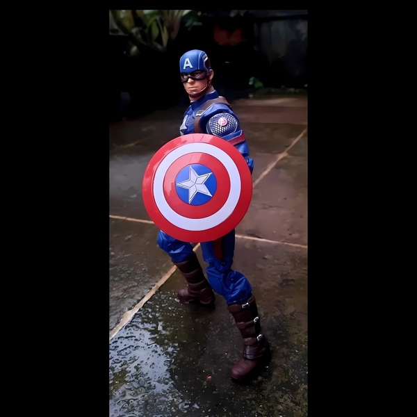 Mô Hình Ráp Sẵn Marvel Series Captain America with plastic holder của ZDtoys