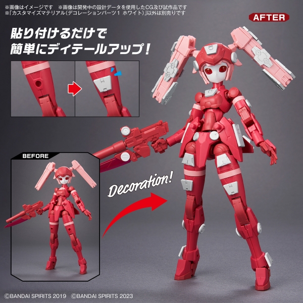 Mô Hình Lắp Ráp 30MS Bộ Phụ Kiện CUSTOMIZE MATERIAL (DECORATION PARTS 1 WHITE) của Bandai Nhật