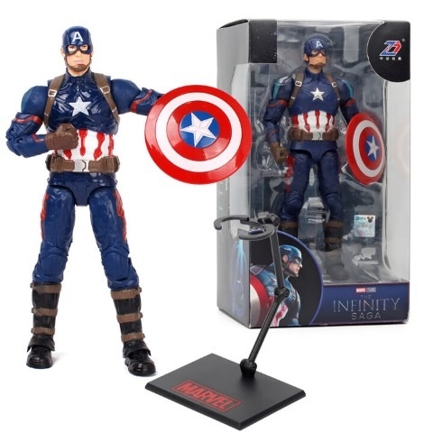 Mô Hình Ráp Sẵn Marvel Series Captain America with plastic holder của ZDtoys