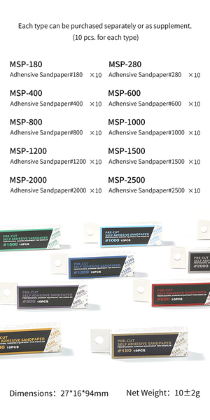Dụng Cụ DSPIAE Bộ Giấy Nhám cao cấp dính cắt sẵn SP-S01 SP-S02 (1 hộp 100 cái)