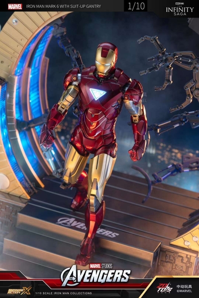 Mô Hình Ráp Sẵn Marvel Iron Man Mark 6 with Suit Up Gantry của ZDtoys