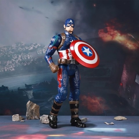 Mô Hình Ráp Sẵn Marvel Series Captain America with plastic holder của ZDtoys