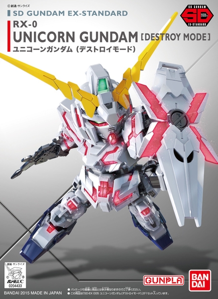 Mô Hình Lắp Ráp SD Gundam EX Standard Unicorn Gundam (Destroy Mode) của Bandai nhật