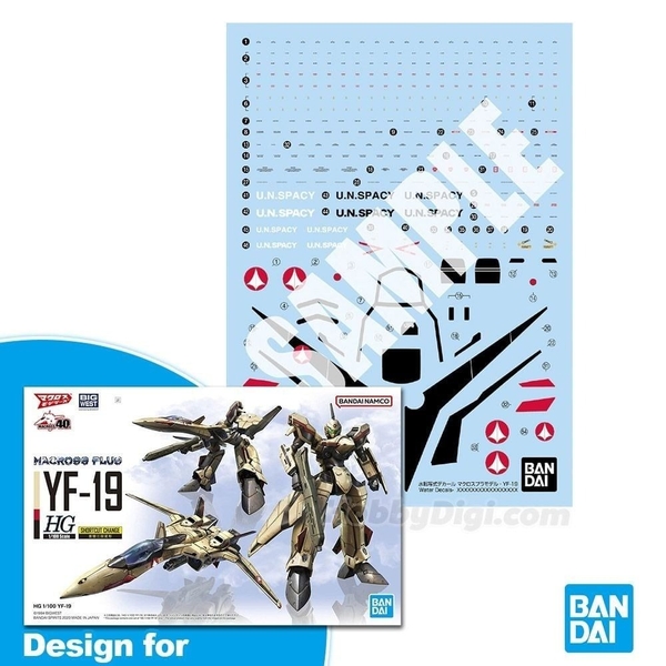 Decal Chuyên dụng HG Macross Plus 1/100 YF-19 Water Decal của Bandai Nhật Bản
