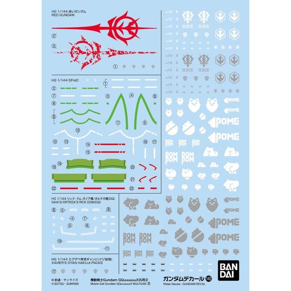 GUNDAM DECAL140 Mobile Suit Gundam GQuuuuuuX MULTIUSE ② của Bandai Nhật Bản