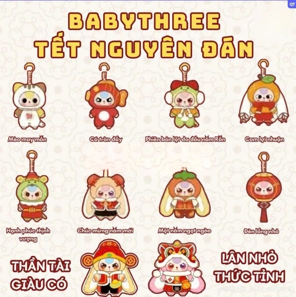 [Hộp Mù] Baby Three tết Cổ Truyền Blindbox, Phiên Bản Giới Hạn đặc biệt Tết Nguyên Đán 2025