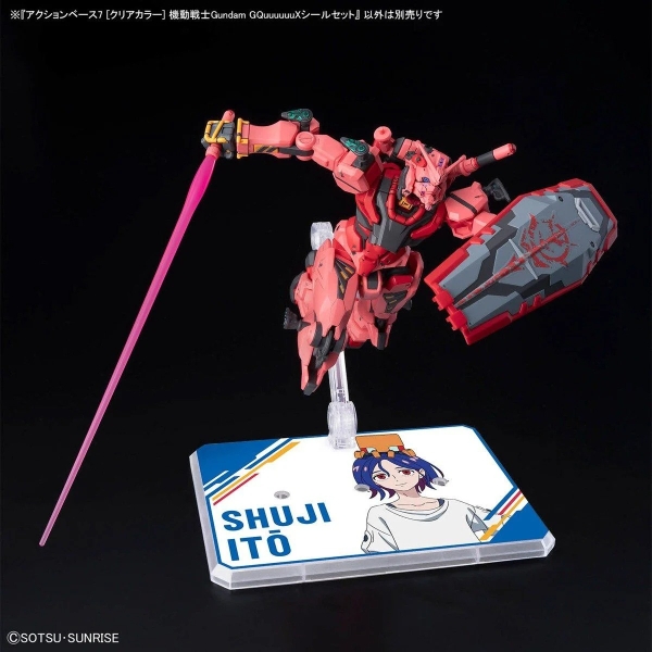 Đế Trưng Bày ACTION BASE 7 [CLEAR COLOR] Mobile Suit Gundam GQuuuuuuX STICKERS SET của Bandai Nhật