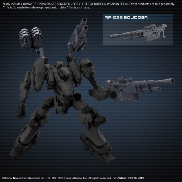Mô Hình Lắp Ráp 30MM ARMORED CORE 6 FIRES OF RUBICON OPTION PARTS SET WEAPON SET 02 của Bandai