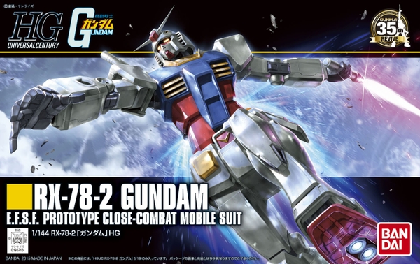 Mô hình Lắp Ráp HGUC 191 1/144 HG RX78 2 RX 78-2 Gundam (Revive ver.) của Bandai Nhật Bản
