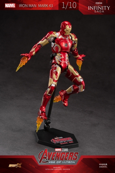 Mô Hình Ráp Sẵn Marvel Iron Man Mark XLIII (MK43) Scale 1:10 của ZDToys