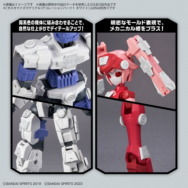 Mô Hình Lắp Ráp 30MS Bộ Phụ Kiện CUSTOMIZE MATERIAL (DECORATION PARTS 1 WHITE) của Bandai Nhật