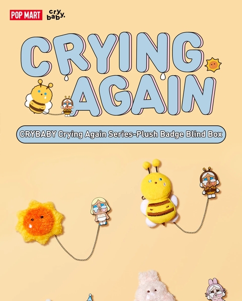 HUY HIỆU POP MART CRYBABY Crying Again Series-Plush Badge Blind Box