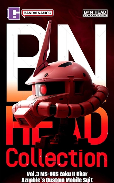 Mô Hình Tĩnh Ráp Sẵn Gundam BN Head Collection Vol.3 MS-06S ZAKU II Head của Bandai Nhật bản