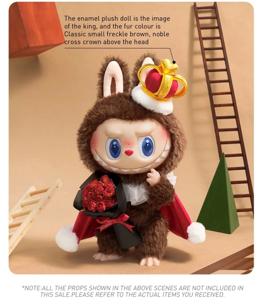 Mô Hình Labubu King POPMART THE MONSTERS Let's Checkmate Series-Vinyl Plush Doll Art Toy 40cm