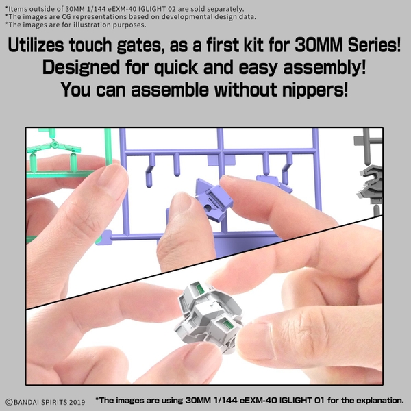 Mô Hình Lắp Ráp 30MM 1/144 eEXM-40 Iglight 02 của Bandai Nhật bản