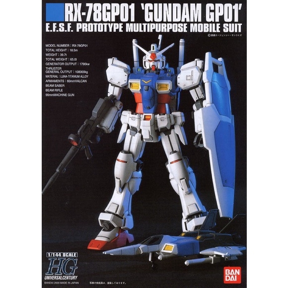 Mô hình lắp ráp 1/144 HGUC RX-78 GP01 ZEPHYRANTHES Của Bandai nhật