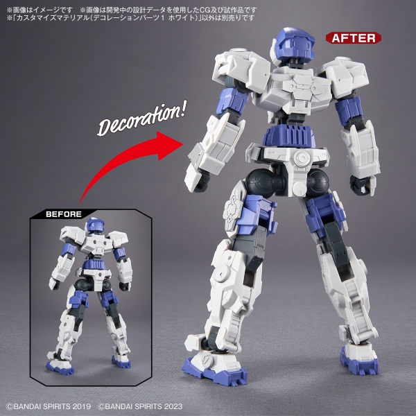 Mô Hình Lắp Ráp 30MS Bộ Phụ Kiện CUSTOMIZE MATERIAL (DECORATION PARTS 1 WHITE) của Bandai Nhật
