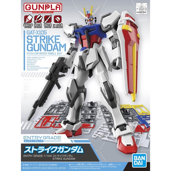 Mô hình láp Ráp Gundam Bandai Entry Grade 1/144 Strike Gundam 1/144 Gundam SEED của Bandai nhật