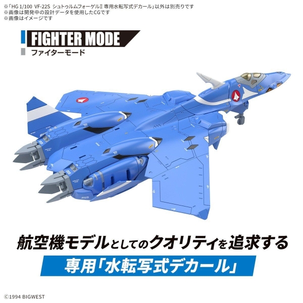 Decal Chuyên Dụng HG 1/100 VF-22S STURMVOGEL Ⅱ WATER DECALS của Bandai Nhật Bản