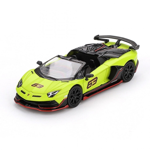 Mô Hình Xe MiniGT Box Version MGT00887 Lamborghini Aventador SVJ 63 Roadster Verde Shock