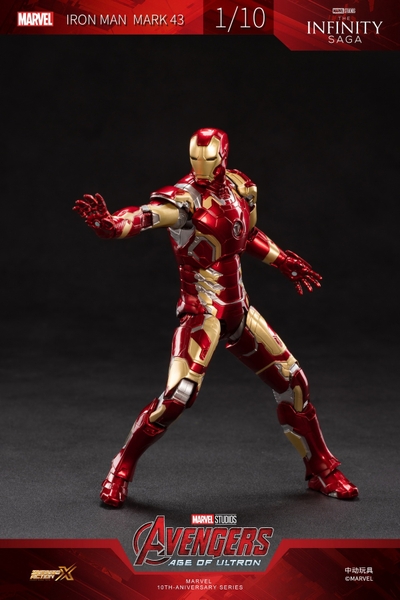 Mô Hình Ráp Sẵn Marvel Iron Man Mark XLIII (MK43) Scale 1:10 của ZDToys