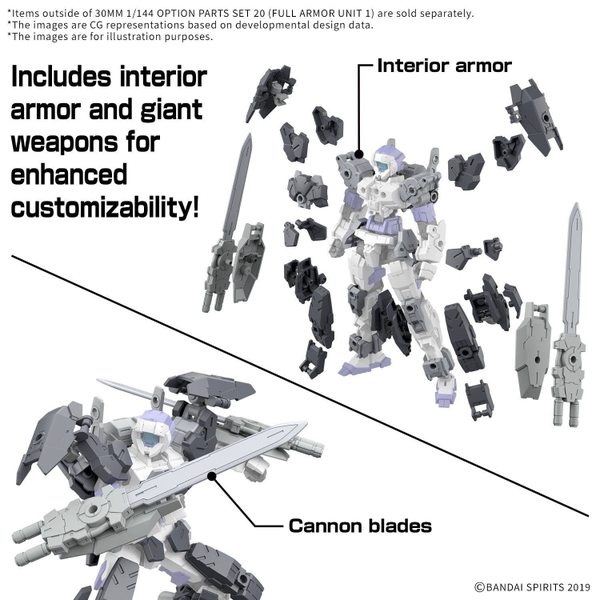 Mô Hình Lắp Ráp 30MM 1/144 Option parts set 20 - Full Armor Unit 1 của Bandai Nhật bản