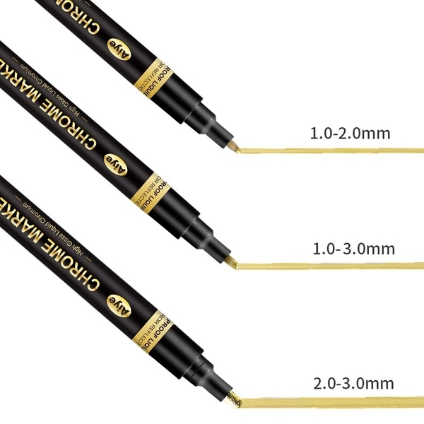 Bút marker Gundam dạng lỏng chrome aiye màu Vàng, Bạc, Đồng phản quan chống nước
