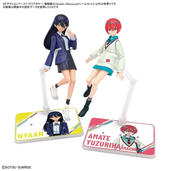 Đế Trưng Bày ACTION BASE 7 [CLEAR COLOR] Mobile Suit Gundam GQuuuuuuX STICKERS SET của Bandai Nhật