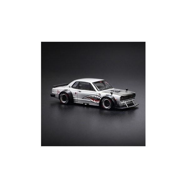 Mô Hình Xe Hơi POPRACE #PRE005 SKYLINE GT-R V8 DRIFT (HAKOSUKA) METALLIC SILVER